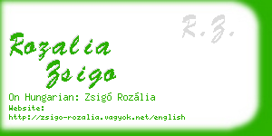 rozalia zsigo business card